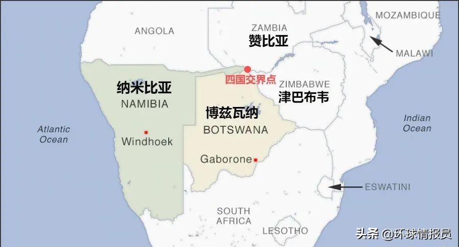 纳米比亚是哪个国家（揭秘全球唯一的四国交界点纳米比亚）